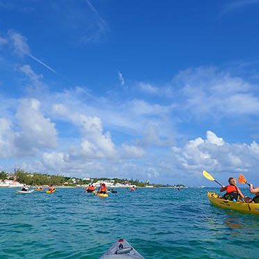 Teens kayaking adventure on animal science camp in Bahamas