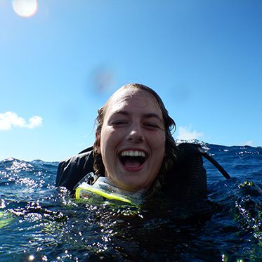 Diver on the surface on padi divemaster internship Caribbean