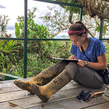 Student studying in the Amazon on adventure summer program