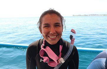 Teen in snorkelling gear on Broadreach bonaire scuba diving camps