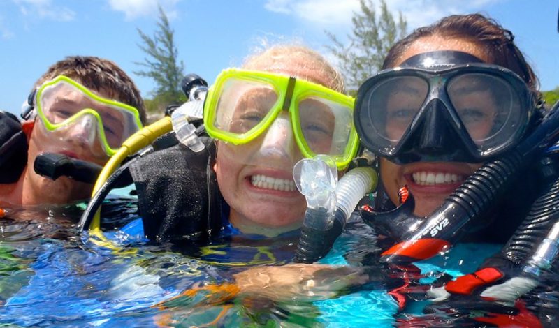 Divers on surface on Broadreach marine biology summer program