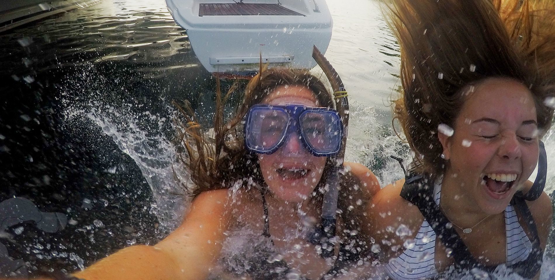 global educational adventures students jumping in water