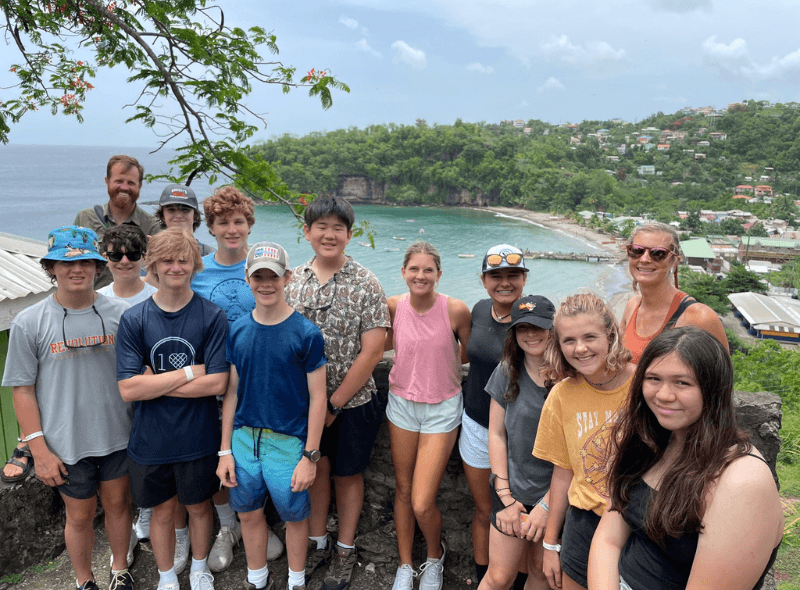 Group of middle schoolers explore Windward islands during advanced scuba summer trip