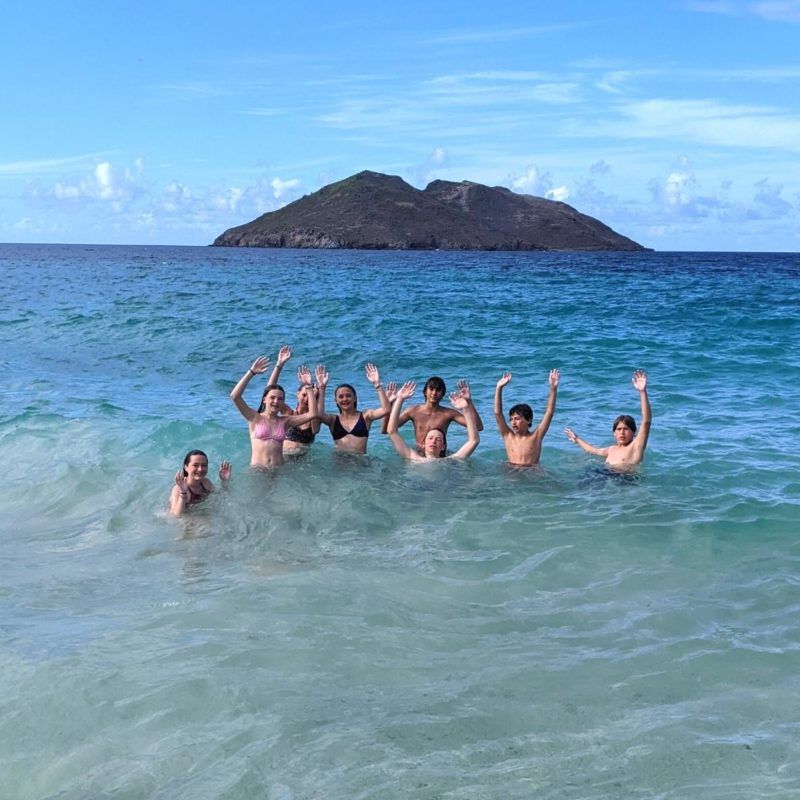 Middle school students explore Caribbean beach on sailing program