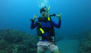 Scuba diving teen