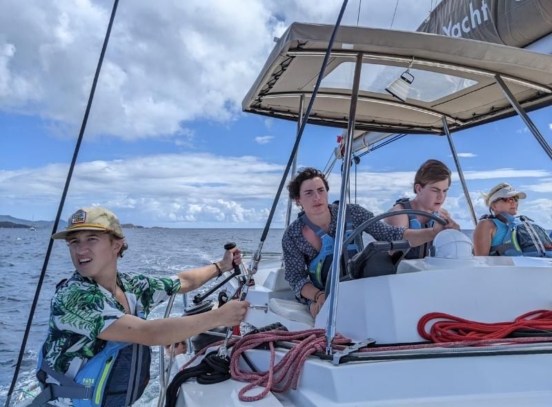 high school students sail yacht on summer sailing program abroad