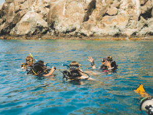 Teens earning PADI Open Water certification on Broadreach Caribbean program