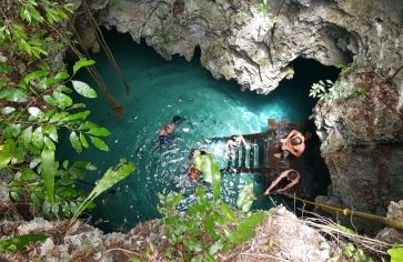 High school students visit cenote studying marine conservation