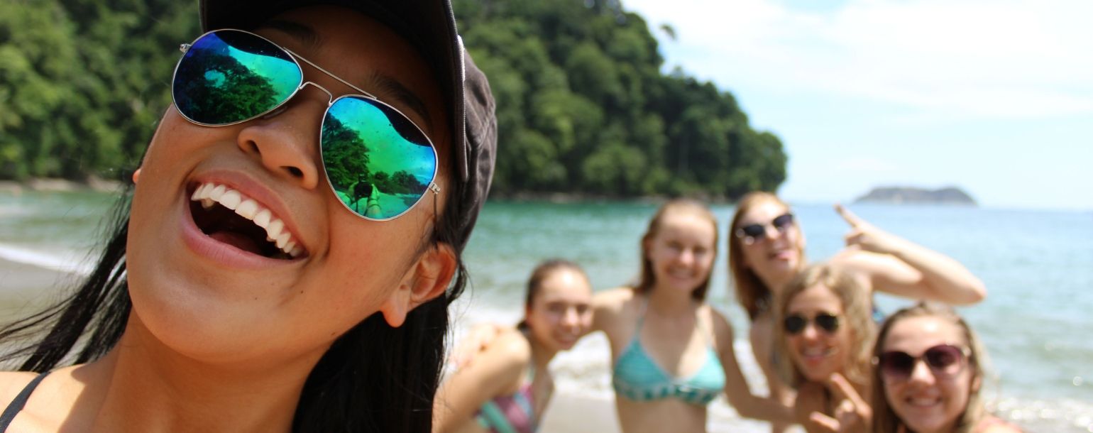 teens on beach in Costa Rica on Broadreach summer camp