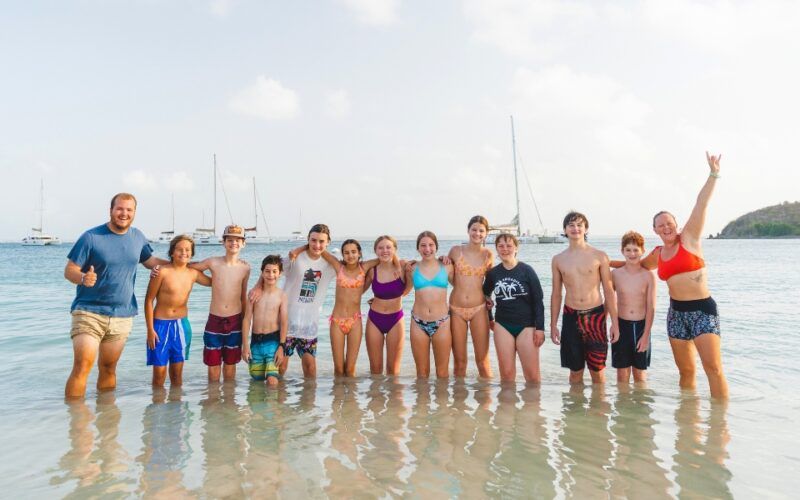 Middle school students on Caribbean intro scuba trip