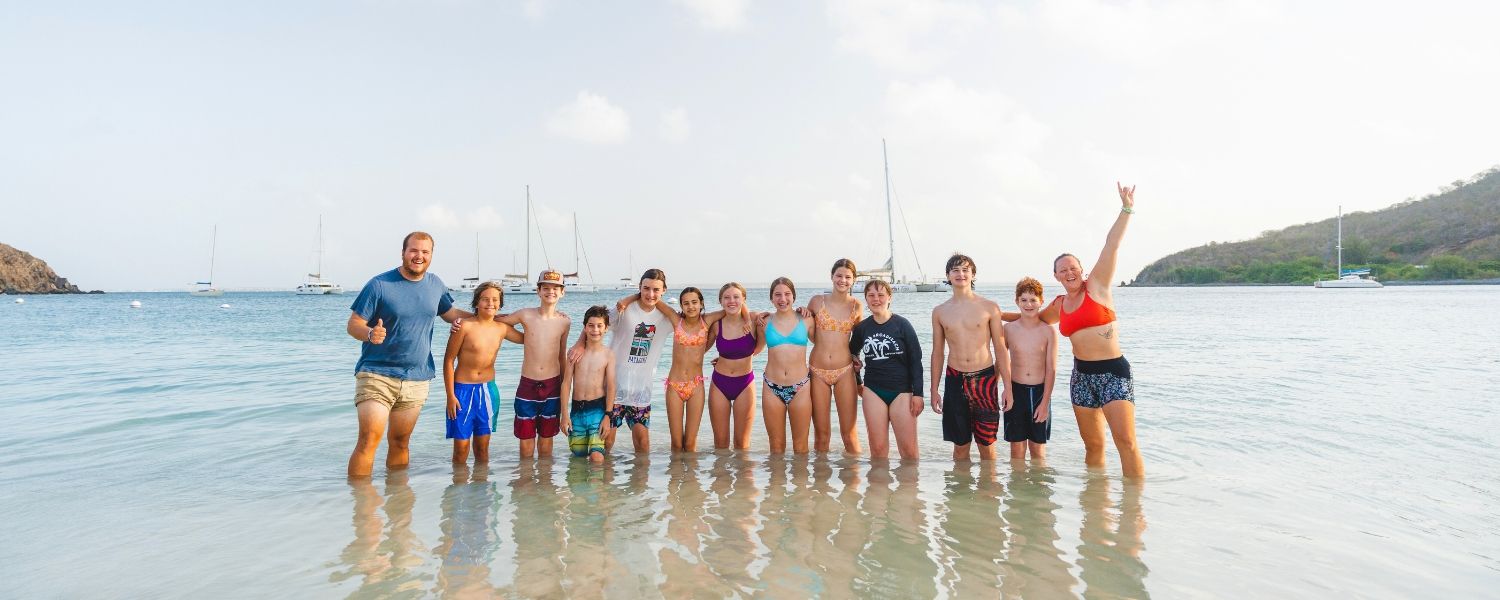 Middle school students on Caribbean intro scuba trip