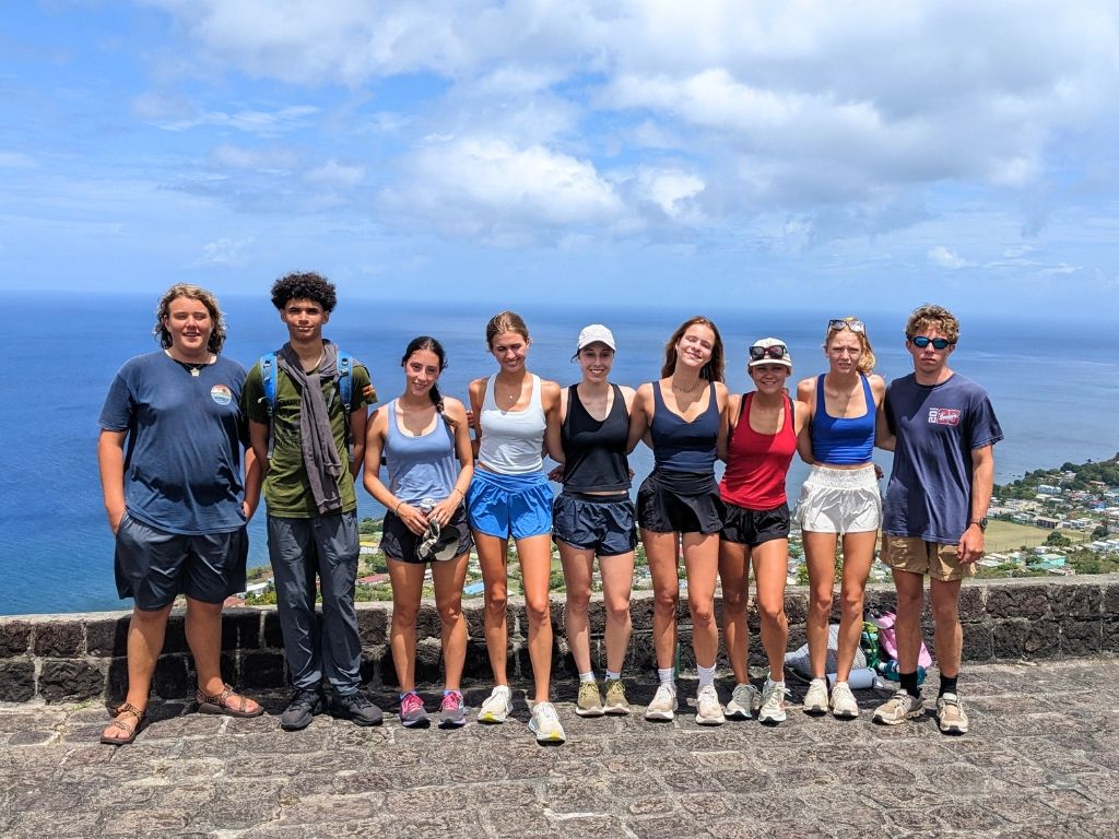 teen students at Brimstone Fortress in St. Kitts