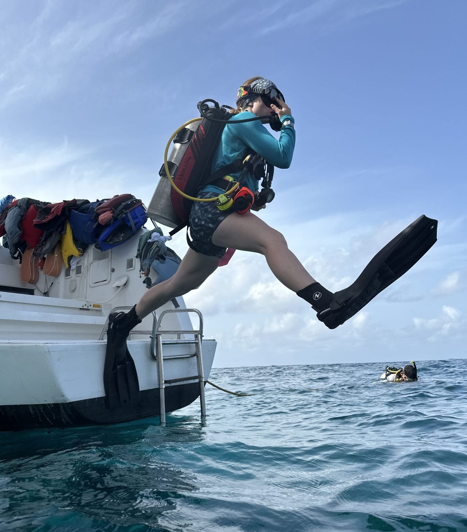 teen scuba camp Caribbean students in dive gear